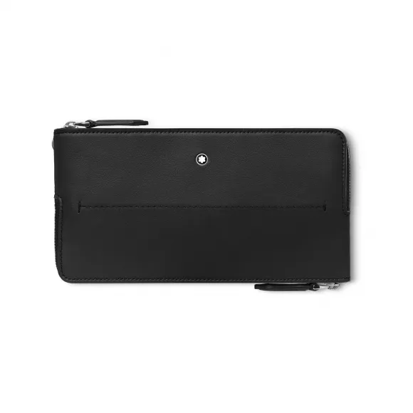 万宝龙/Montblanc MB131264-全新万宝龙软皮系列双层手机收纳袋 经典黑
