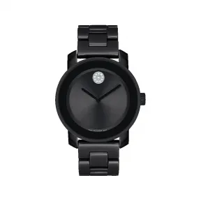 摩凡陀/Movado BOLD系列 36.3MM 不锈钢和黑色陶瓷 石英机芯 女表 3600803