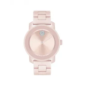 摩凡陀/Movado BOLD系列 36.3MM 不锈钢和粉色陶瓷 石英机芯 女表 3600804