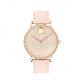 摩凡陀/Movado BCRF X MOVADO系列 41MM 淡玫瑰金离子镀不锈钢 石英机芯 中性表 3640119