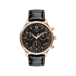 摩凡陀/Movado Heritage Series系列 43MM 玫瑰金离子镀不锈钢 石英机芯 男表 3650133