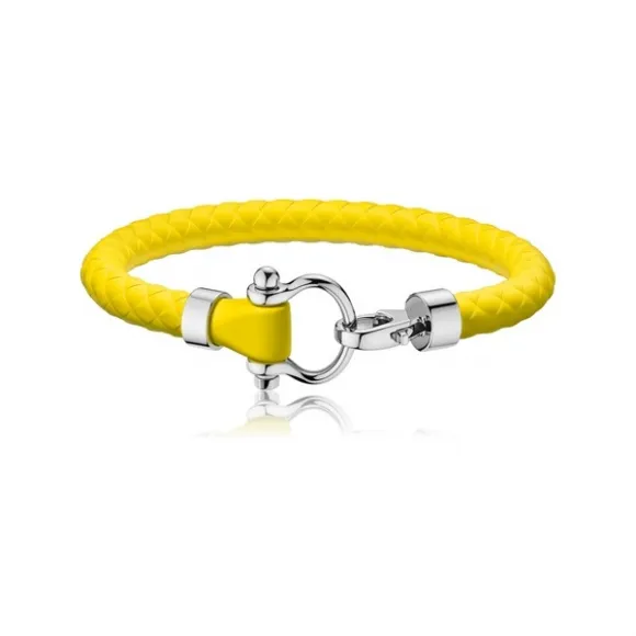 欧米茄/Omega 不锈钢和黄色橡胶航海手链 Aqua - B34STA0512002