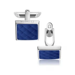 欧米茄/Omega 精钢和铁蓝色橡胶: 袖扣 C92STA0509505