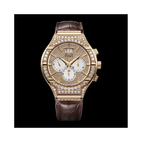 伯爵/Piaget POLO系列 自动机械 18k玫瑰金镶钻 男表 G0A33039