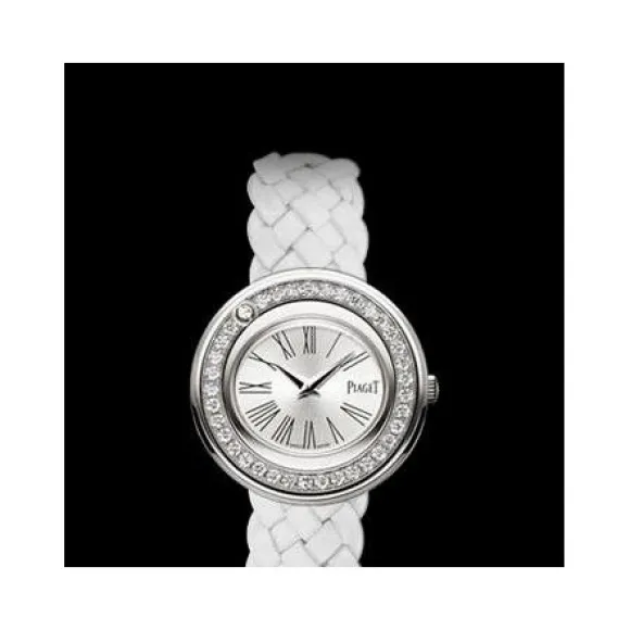 伯爵/Piaget 时来运转系列 石英机芯 18k白金镶钻 女表 G0A35087
