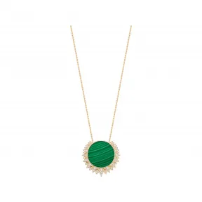 伯爵/Piaget 玫瑰金孔雀石钻石吊坠G33L2G00