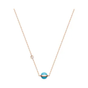 伯爵/Piaget 绿松石玫瑰金钻石吊坠-珠宝 G33PB500