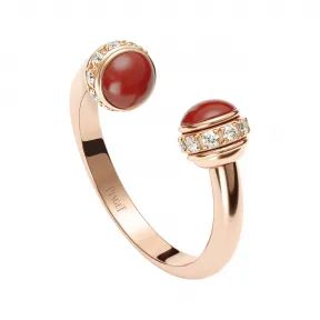 伯爵/Piaget 红玉髓玫瑰金钻石戒指-珠宝 G34P8D00