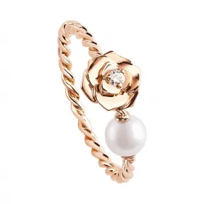 伯爵/Piaget 珍珠玫瑰金钻石戒指-珠宝 G34UV200