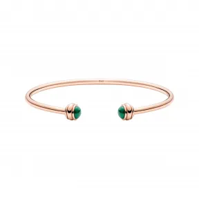伯爵/Piaget 孔雀石玫瑰金开放式手镯-珠宝 G36PC600