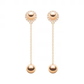 伯爵/Piaget 玫瑰金钻石耳环 - 高级珠宝 G38PV800