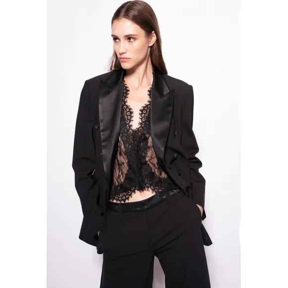 品高/Pinko 缎布翻领单西 100036A0IJZ99