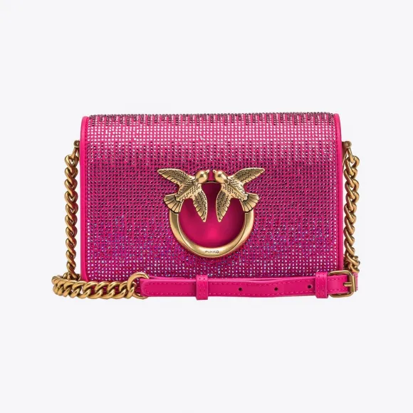 品高/Pinko Mini Love Bag Click Full Strass 手袋 100067A0FCN17Q