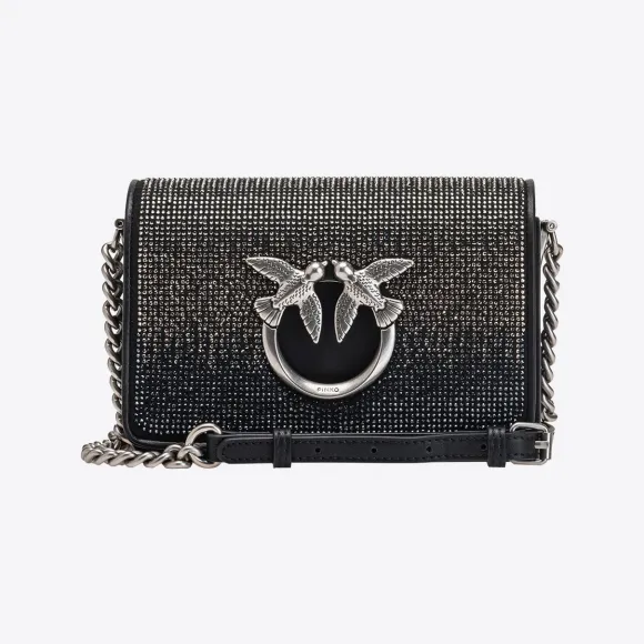 品高/Pinko Mini Love Bag Click Full Strass 手袋 100067A0FCZ99O