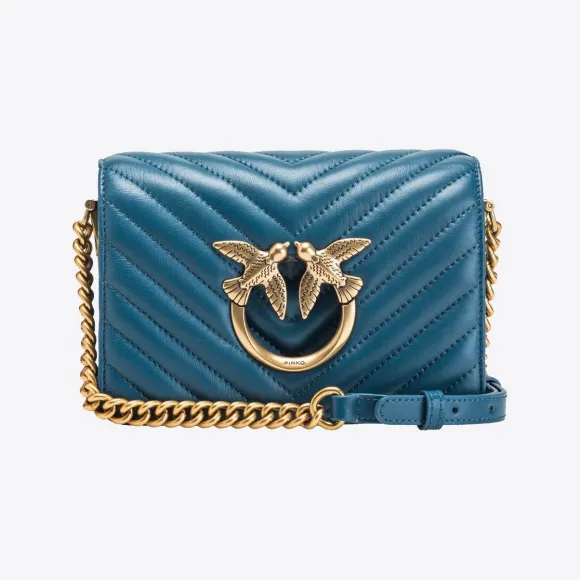 品高/Pinko Mini Love Bag Click 人字斜纹手袋 100067A0GKG35Q