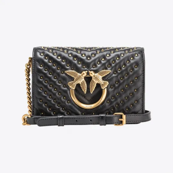 品高/Pinko Mini Love Bag Click Chevron Studs 手袋 100067A0GQZ99Q