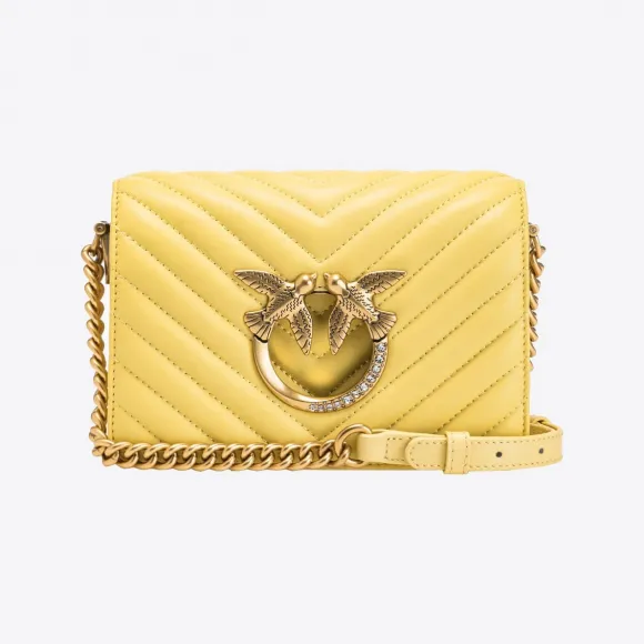 品高/Pinko Mini Love Bag Click Chevron Jewel 手袋 100067A0GRH45Q