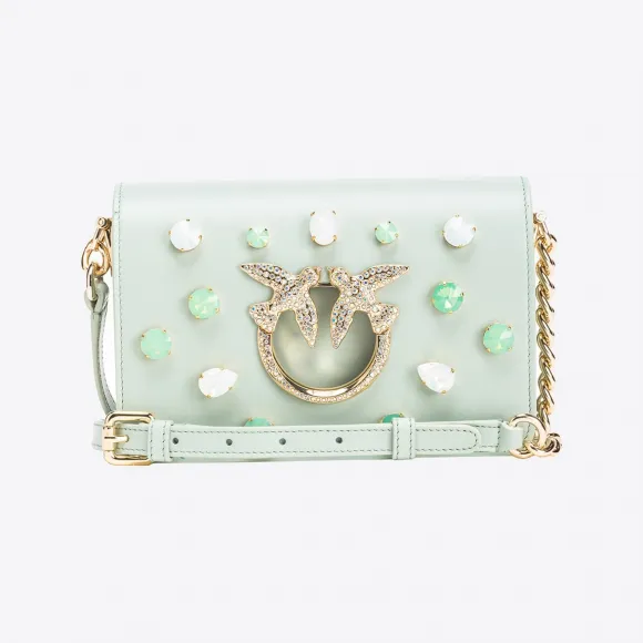 品高/Pinko PINKO Galleria Mini Love Bag Click 镶石手袋 100067A0T1E50U