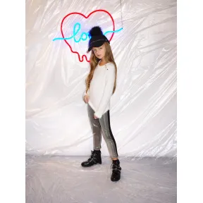 品高/Pinko 银色 GREY 内嵌金属网眼贴腿裤 1A11JPY5URI17