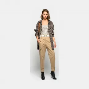 品高/Pinko 米色 柔软的棉质长裤 1B13WF7629C89