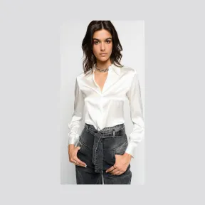 品高/Pinko 白色 弹力弹力缎布衬衫 1B13XFZR64Z06