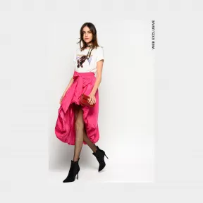 品高/Pinko LIGHT BEETROOT 请穿着TAFFETA裙子 1B14177779N17