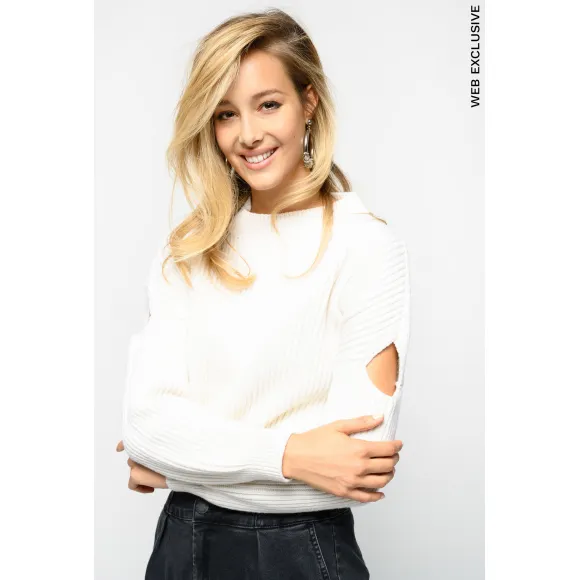 品高/Pinko 白色 SCOZZESE渔夫的肋骨套头衫 1B1467Y5LMZ09