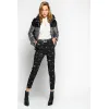 品高/Pinko 黑色 白色 BELLA 11饰有徽标的PLANET PRINT裤子 1B146H7817ZZ2