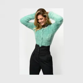 品高/Pinko 蓝色 UCRAINO人造皮草开衫 1B148NY55PT21