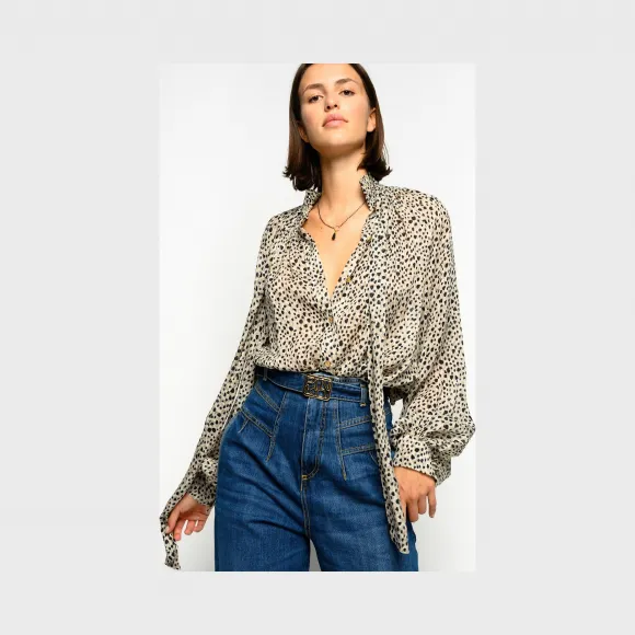 品高/Pinko 微型斑点印花剪线面料垂顺罩衫 1B14ND-8304CZ3