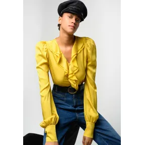 品高/Pinko 褶饰花边装饰人字纹图案提花流动感罩衫 1B14VM-8256H54