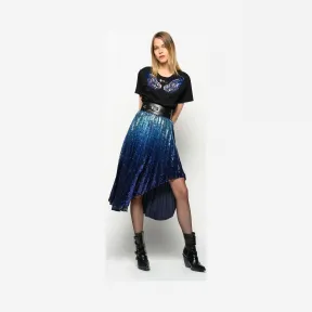 品高/Pinko 天蓝色 蓝色 LOTTARE印花斜纹半身裙 1G14J7Y5P8EE4