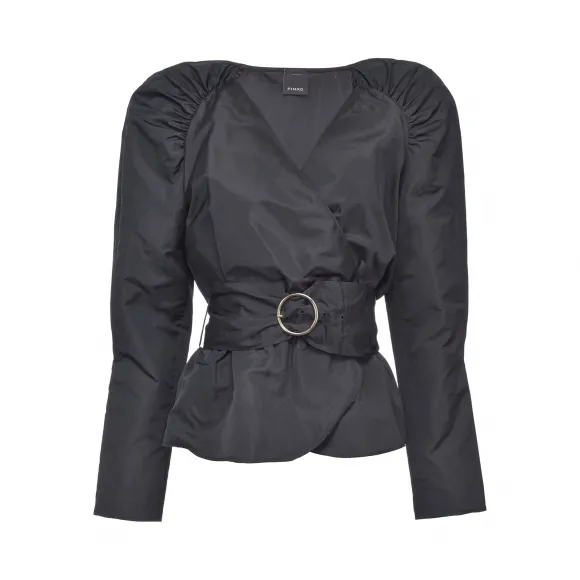 品高/Pinko 配腰带塔夫绸罩衫 1G15F0-8173Z99