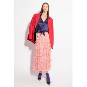 品蔻/Pinko 蕾丝褶边半裙 1G17ZNY7T5P02