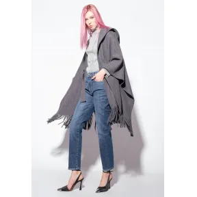 品蔻/Pinko 流苏装饰连帽斗篷 1G18CBY7DYI75