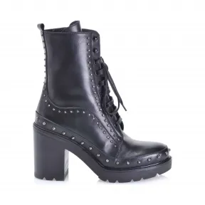 品高/Pinko 饰有饰面的CAREZZA小牛皮战斗靴 1H20P6Y5MZZ99