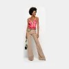 品高/Pinko 粉色 FIONA 2 MAXI喇叭形细工装裤子 1J10A9Y5Q3P88