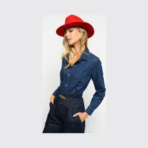 品高/Pinko PAINTED NAVY 三重舒适斜纹连体裤 1J10BJY5PNGA3