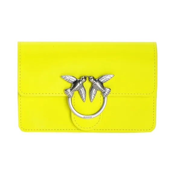 品高/Pinko 黄色 宝宝喜欢简单的丝质小牛皮链条+肩带单肩包 1P21EEY5FFH72