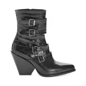 品高/Pinko LIMOUSINE BLACK LUCCIOLA CROC印花皮革靴子 1P21JMY5WGZ99