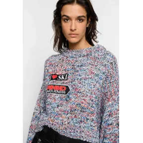 品高/Pinko BLUE/红色 白色 CYCLAMEN平针织新式纱套头衫 1Q100JY5XPER7