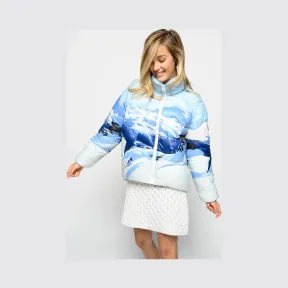 品高/Pinko 天蓝色 白色 TOLONE涂层尼龙羽绒服 1Q100YZ1PMEZ2