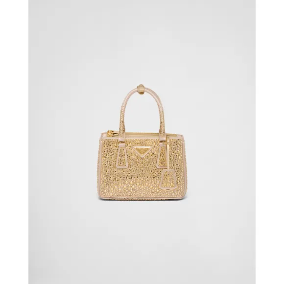 普拉达/Prada Prada Galleria 仿水晶装饰缎面迷你手袋 1BA906-2AWL-F0522