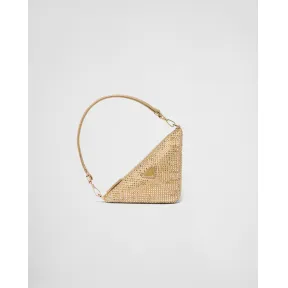 普拉达/Prada Prada Triangle 仿水晶装饰缎面迷你手袋 1BC190-2AWL-F0522