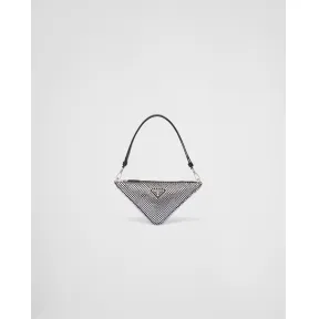 普拉达/Prada Prada Triangle 仿水晶装饰缎面迷你手袋 1BC190-2AWL-F0T7O