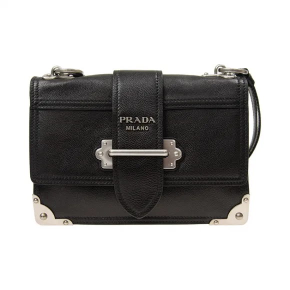 普拉达/Prada  黑色 牛皮 斜跨包 1BD094-PEO-F0WC3