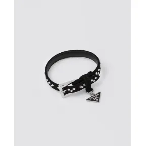 普拉达/Prada 仿水晶装饰麂皮手环 1IB412-2AWL-F0T7O