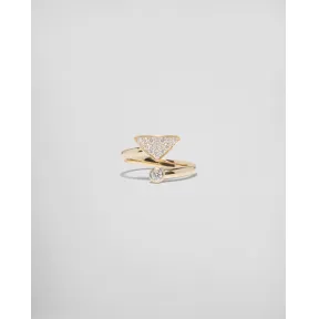 普拉达/Prada Eternal Gold 钻石装饰黄K金Contrarié 戒指 1JA107-2FOW-F00Y4