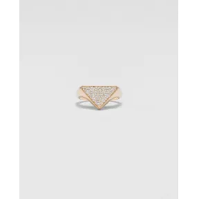 普拉达/Prada Eternal Gold 钻石装饰黄K金图章戒指 1JA108-2FOW-F00Y4