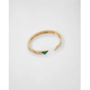 普拉达/Prada Eternal Gold 黄K金和孔雀石手镯 1JB466-2DFA-F03ND